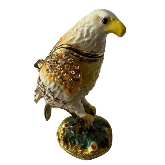 Eagle Trinket Box With Rhinestones & Magnetic Closure - Picture 1 of 3